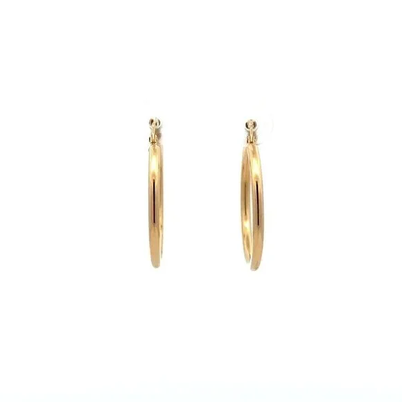 18K Gold Earrings Hoops Polished 1.64 grams - Picture 5 of 5